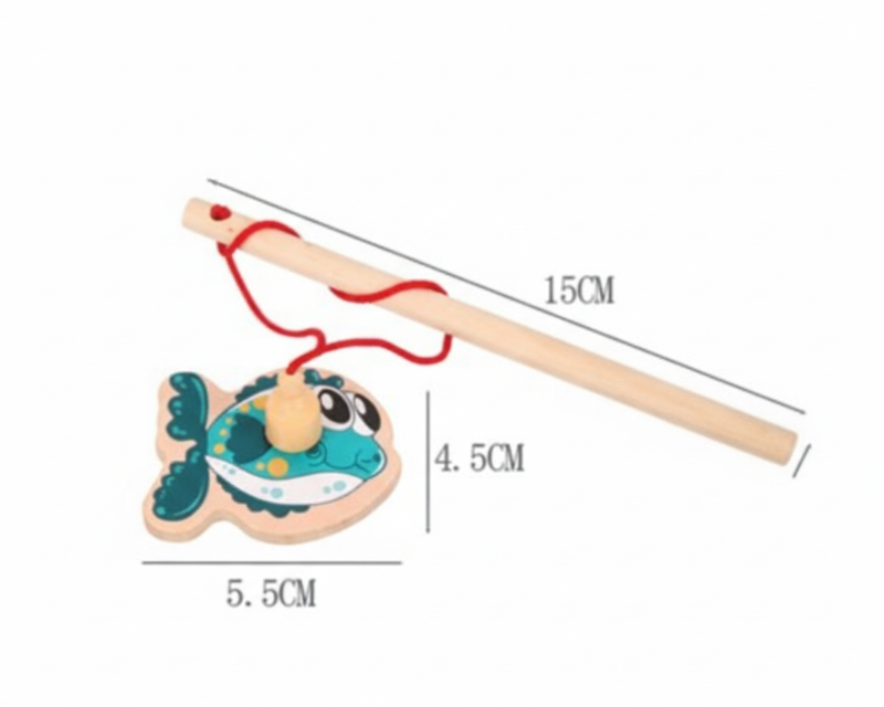 Pescaria Magnética de Madeira: crianças aprendendo com brinquedos lúdicos